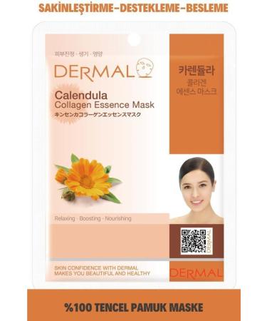 Dermal Calming Supportive and Nourishing Calendula Extract Collagen Mask 23 Gr