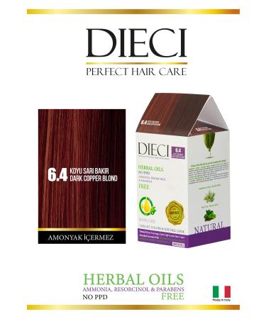 Dieci Ammonia Free Kit Hair Dye 6.4 Dark Blonde Copper
