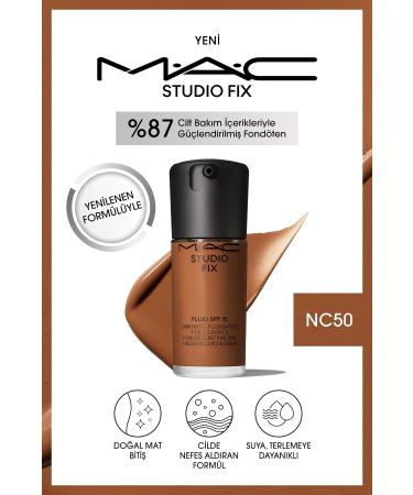Mac RENEWED FORMULA STUDIO FIX FLUID SPF 15 MATTE FOUNDATION-NC50 30 ml