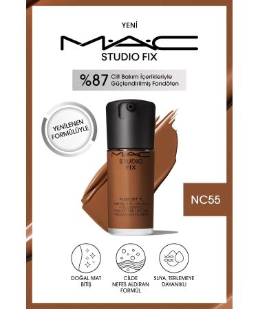 Mac RENEWED FORMULA STUDIO FIX FLUID SPF 15 MATTE FOUNDATION-NC55 30 ML