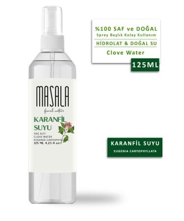 Masala Pure Clove Water 125 ml 0 Natural Oil Hydrosol - Tonic Clove Floral Water Hydrosol Tonic - Buy Online on GoSupps.com