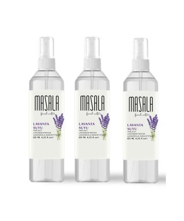 Masala 3 Pieces Pure Lavender Water 125 ml Natural Oil Hydrosol - Tonic Lavender Floral Water Hydrosol Tonic - Buy Online on GoSupps.com