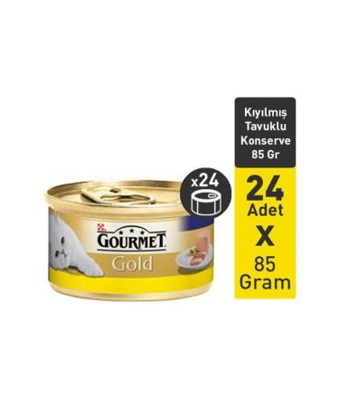 Gourmet Minced Chicken Canned Adult Cat Food 24 X 85 gr