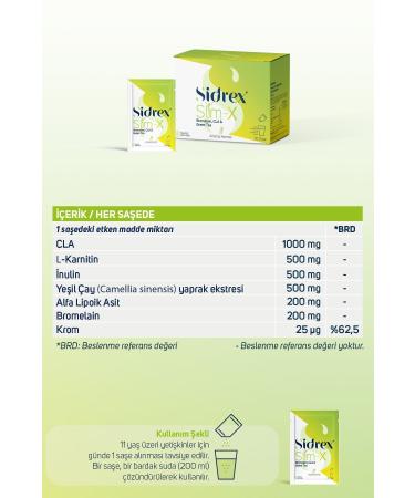 SIDREX Slm-x Bromelain Cla and Green Tea Extract Supplementary Food 30 Sachets - Buy Online on GoSupps.com