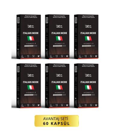 Mode On Coffee Co. Italian Mode Nespresso Compatible Aluminum Capsule Coffee Set - 60 Pieces