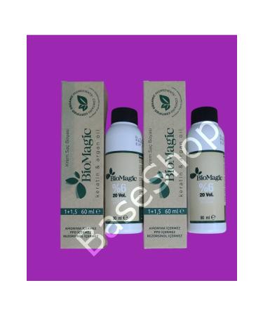 BioMagic Hair Dye 7.72 Ash Blonde X 2 Pieces & 20 Vol. Oxidant 2 Pieces