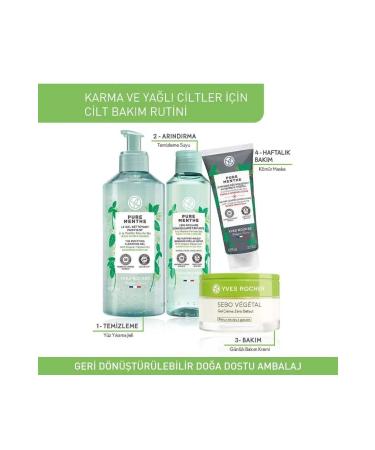 Yves Rocher - Face Wash Gel - Combination and Oily Skin / Pure Menthe - 390ml - Buy Online on GoSupps.com