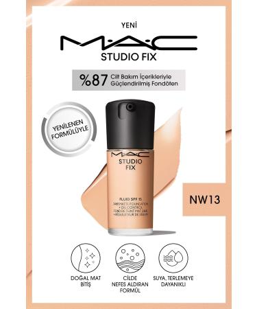 Mac RENEWED FORMULA STUDIO FIX FLUID SPF 15 MATTE FOUNDATION-NW13 30 ML..