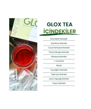 Glox Tea Bromelain Herbal Tea Helping to Regulate Metabolism 60 Days Use - Buy Online on GoSupps.com