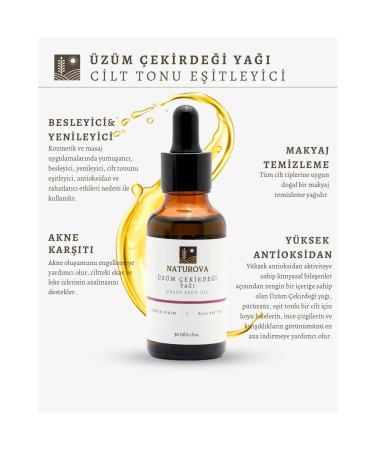 NATUROVA Grape Seed Oil Cold Pressed 0 Pure 30 Ml - Buy Online on GoSupps.com