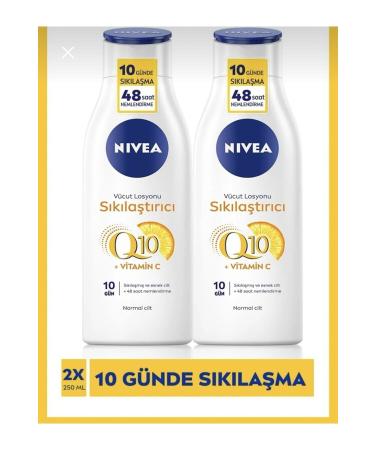 NIVEA Firming Body Lotion Q10 Vitamin C 250 ml 48 Hour Moisturizing 2 Pieces
