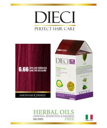 Dieci Ammonia Free Kit Hair Dye 6.66 Medium Blonde Intense Girl