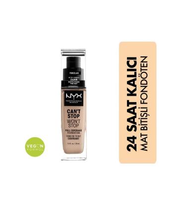 NYX Professional Makeup Can't Stop Won't Stop 24 Hour Foundation Porcelain