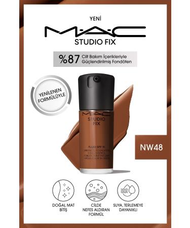 Mac NEW NATURAL MATTE FINISH STUDIO FIX FLUID SPF 15 MATTE FOUNDATION-NW48 30 Ml
