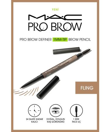 Mac FLING - 24 Hours Lasting Pro Brow Definer 1MM Tip Brow Pencil Eyebrow Spoolie