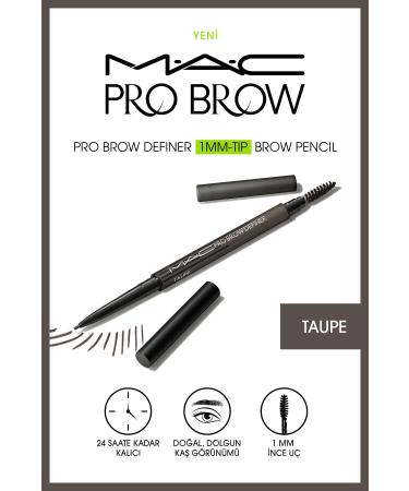 Mac TAUPE - 24 Hours Permanent Pro Brow Definer 1MM Tip Brow Pencil Eyebrow Spoolie