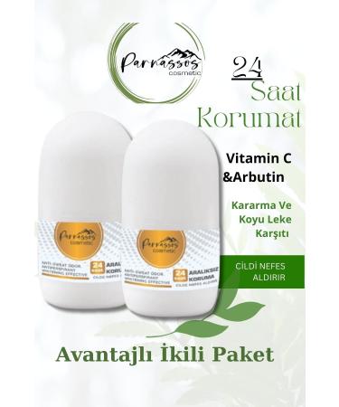 Parnassos Cosmetic Vegan Unisex Roll-on 50 ML (Set of Two) Vitamin C and Whitening Effect