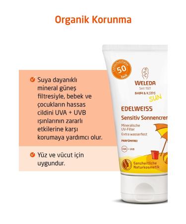Weleda Edelweiss Organic Sunscreen Cream 50 ml Spf 50 - Buy Online on GoSupps.com