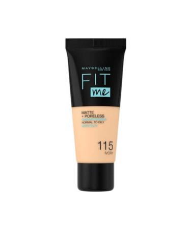 Baby ( CLAY MASK GIFT ) Maybelline New York Fit Me Matte+Poreless Foundation - 115 Ivory ( 1 PIECE )
