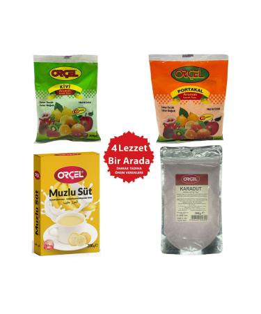 OR EL Black Mulberry 300gr Orange 300gr. Kiwi 300gr Banana Milk 200gr Flavored Drink Powder Oralet Set