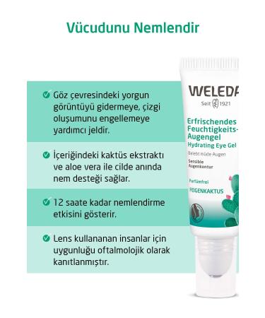 Weleda Cactus Organic Moisturizing Eye Contour Gel 10ml - Buy Online on GoSupps.com