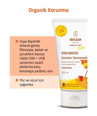 Weleda Sun Lotion with High Protection Factor Mineral Filter for Babies and Children Spf 30 150ml - Buy Online on GoSupps.com