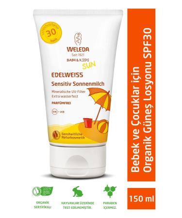 Weleda Sun Lotion with High Protection Factor Mineral Filter for Babies and Children Spf 30 150ml
