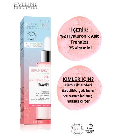 Eveline Cosmetics 2% Hyaluronic Acid Trehalose B5 Vitamin Serum 30 ml - Buy Online on GoSupps.com