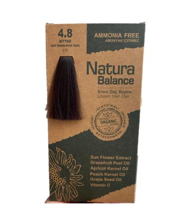 NATURABALANCE Natura Balance Cream Hair Dye - Organic Certified Bitter 4.8