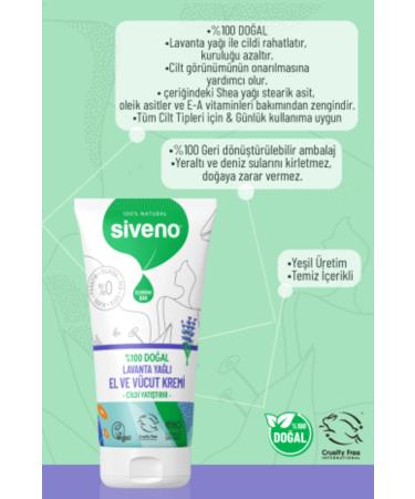 Siveno 0 Natural Hand and Body Cream Lavender Skin Soothing Repairing Intensive Moisturizer Vegan 50 ml - Buy Online on GoSupps.com