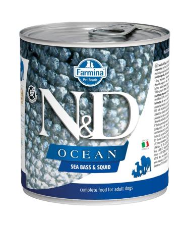 N & D Ocean Seabass and Squid Adult Dog Canned Food 285 gr