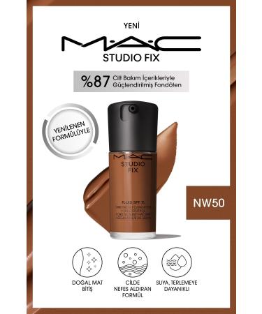 Mac NEW STUDIO FIX FLUID SPF 15 MATTE FOUNDATION-NW50 30 ML..NATURAL MATTE FINISH