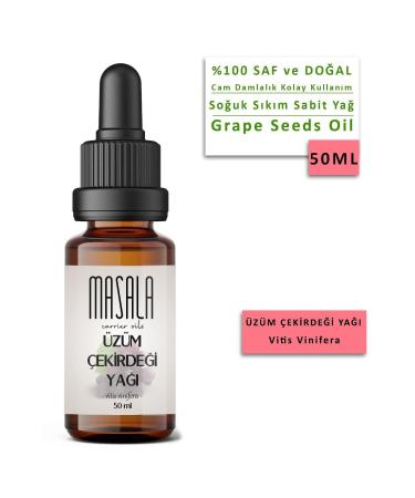 Masala Grape Seed Oil 50 ml. Cold Pressed - Buy Online on GoSupps.com