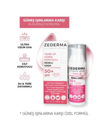ZEDERMA Tone Up Spf 50+ Tone Equalizing Pink Face Sun Cream 50 ml very high protection - Buy Online on GoSupps.com