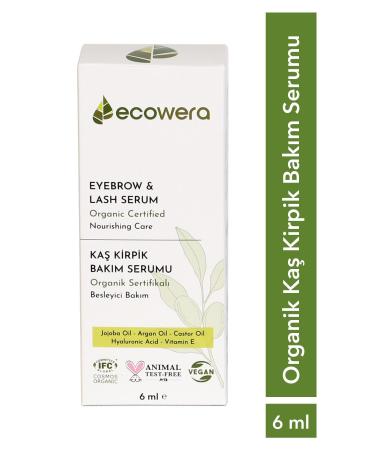 Ecowera Organic Eyebrow Eyelash Serum 6ml
