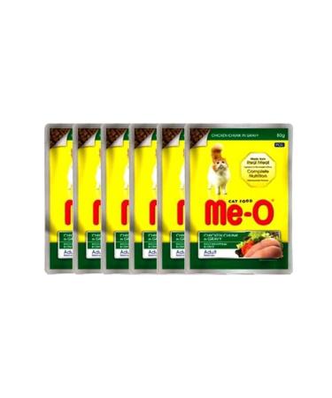 me-o Chicken Meat Pouch Adult Cat Canned Food in Sauce 80 Gr X 6 Pieces