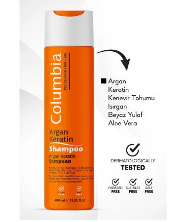 Columbia Argan & Keratin Easy Combing Shampoo 400 ml - Buy Online on GoSupps.com