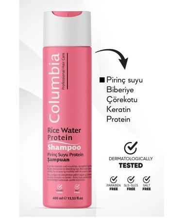 Columbia Anti Hair Loss Rice Water Protein Shampoo 400 ml - Buy Online on GoSupps.com