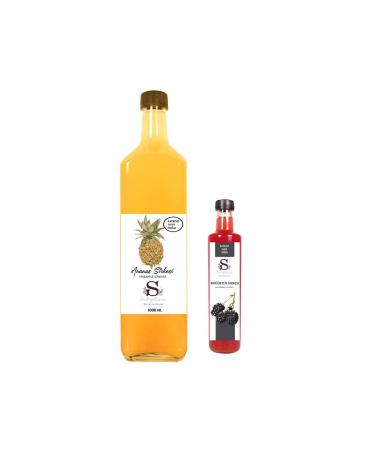 S heylaana Natural Pineapple Vinegar 1000 ml and Blackberry Vinegar 250 ml