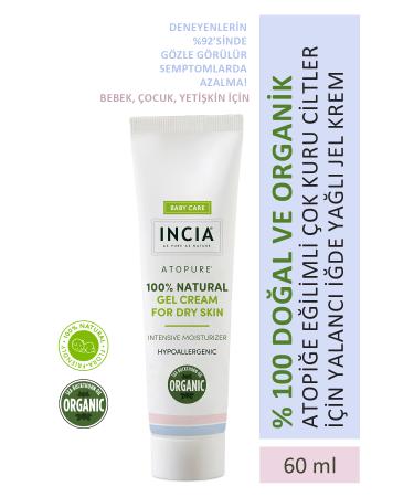 INCIA 0 Natural Gel Cream for Atopic Prone Skin Sea Buckthorn Oil for Very Dry Skin 60 ml