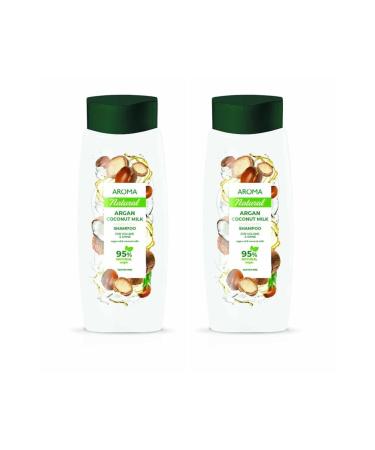 AROMA NATURAL Shampoo Argan Coconut Milk 95% Herbal 2 X 400 ml