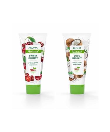 AROMA NATURAL SWEET CHERRY 75 ml + AROMA NATURAL COCO DELIGHT 75 ml HAND CREAM