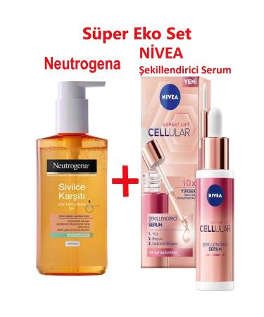 Neutrogena Visibly Clear Anti-Acne Gel and NIVEA Cellular Expert Lift Natural Retinol Bakuchiol Skin Serum