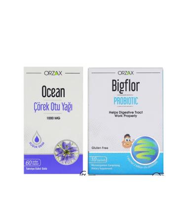 Ocean Black Cumin Oil 1000 Mg 60 Capsules and Bigflor Probiotic 10 Sachets