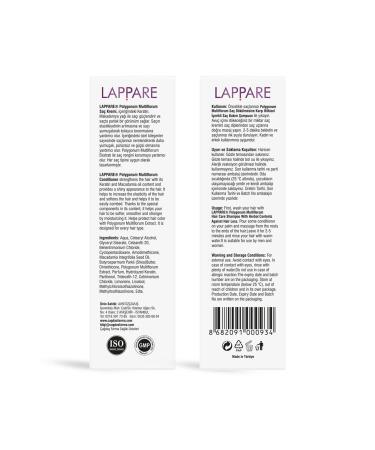 Lappare Ph 5.5 Hair Conditioner - Keratin Macadamia Provitamin B5 - Polygonum Multiflorum Hair Care Cream 300ml. - Buy Online on GoSupps.com