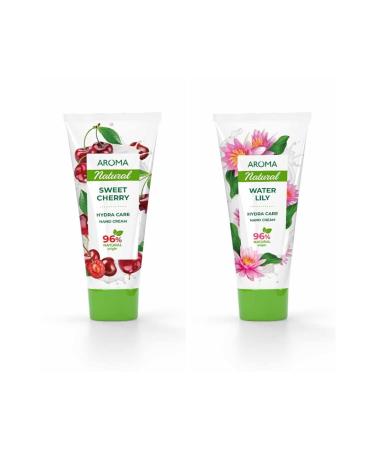AROMA NATURAL SWEET CHERRY 75 ml + WATER LILY 75 ml HAND CREAM