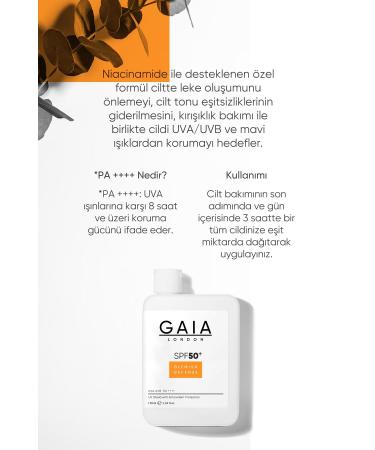 Gaia London Antioxidant Supported 50spf UVA/UVB Blemish Defense Sunscreen for Blemished Skin 120 ml - Buy Online on GoSupps.com