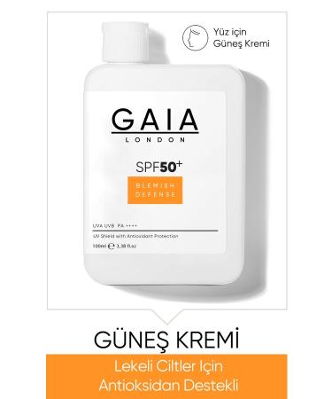 Gaia London Antioxidant Supported 50spf UVA/UVB Blemish Defense Sunscreen for Blemished Skin 120 ml
