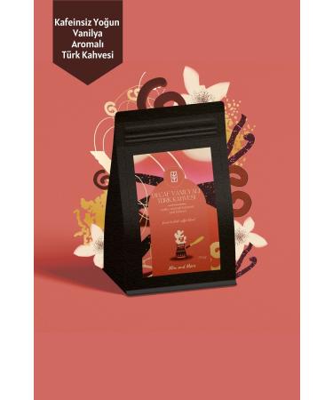 Mim and More Decaf Vanilla Turkish Coffee Vanilla Flavored Decaffeinated Turkish Coffee 200 Gr