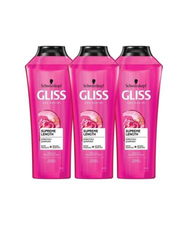 Gliss Supreme Length Protective Shampoo - With Biotin Complex and Peony Flower Extract 400 ml X 3 Pcs - Buy Online on GoSupps.com